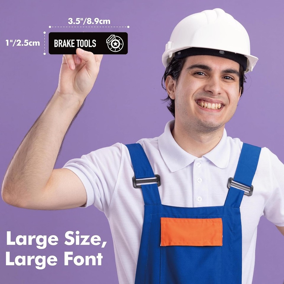 90 PCS Magnetic Toolbox Labels | Large, Easy-Read Tool Chest Drawer ...