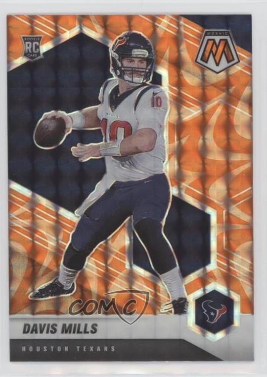 2021 Panini Mosaic Rookies Reactive Orange Prizm Davis Mills #322 Rookie RC 0z2o