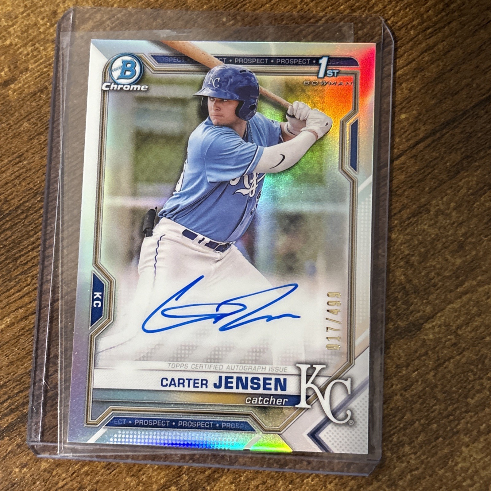Carter Jensen 2021 Bowman Chrome Draft #CDA-CJ Refractor 1st RC Auto /499