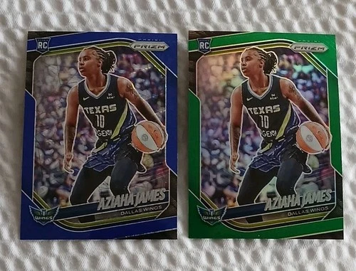 Aziaha James RC 2  2025 Panini WNBA Prizm Blue Velocity &amp; Green Prizm #83 Wings
