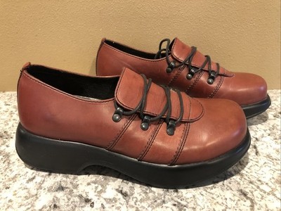 Dansko Janika Chunky Red Leather Oxford Lace Up Women's Size EU 38 US 7.5 - 8