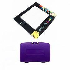 New GRAPE PURPLE Game Boy Color Battery Cover  Pokemon Chikorita Screen GBC