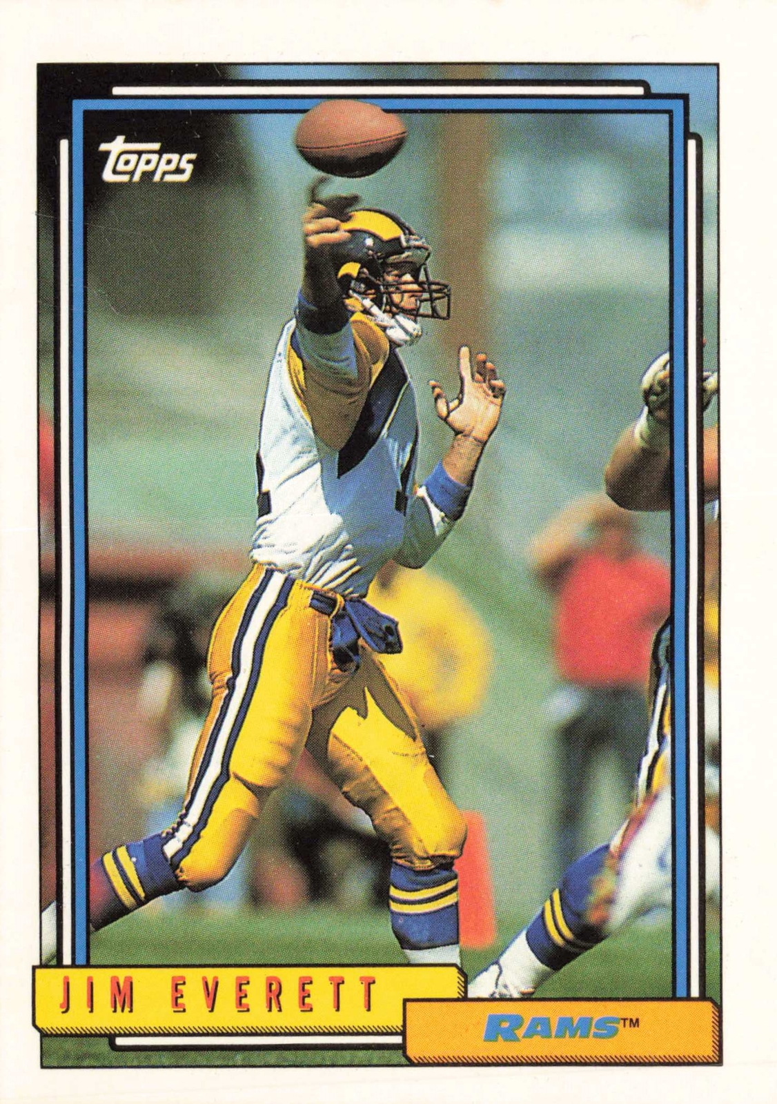 Jim Everett 1992 Topps #420 Los Angeles Rams