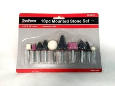 10pc Mounted Stone Set 1/4" & 1/8" Shank Aluminum Oxide #12010
