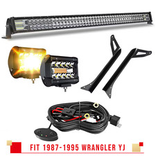 For 1987-95 Jeep Wrangler Yj Mounting Bracket 52 5d Led Light Bar 4 Led Pods