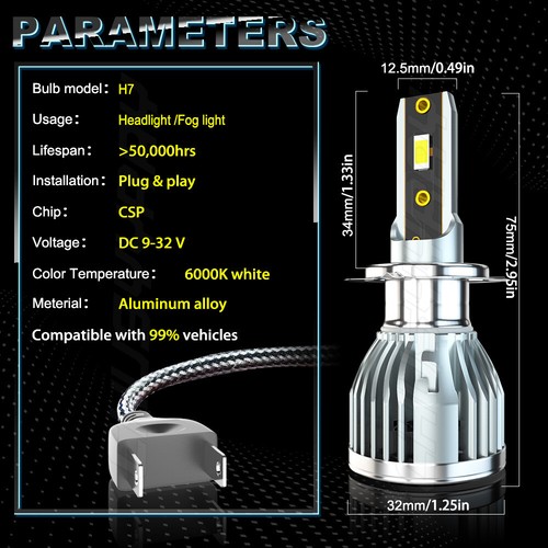 For Mercedes-Benz CLS550 2007-2011 LED Headlight + Fog Light Bulbs Combo Kit - Picture 5 of 12