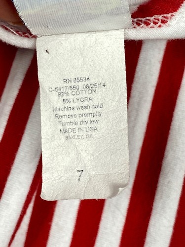 The Bailey Boys Girls Red Striped Knit Nightgown Size 7 EXCELLENT - Picture 4 of 4