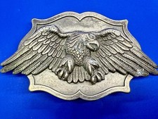 Raised American Bald Eagle Hunting Diving 3D Cutout Vintage Belt Buckle