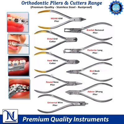 Dental Hammer Head Plier Serrated Tip Ortho NITI Cinch Back Wire Forming Pliers