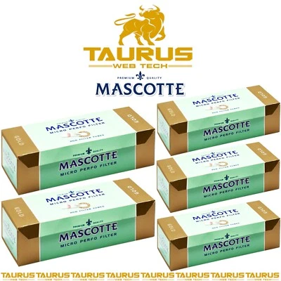MASCOTTE BY BULL BRAND 4000 x MASCOTTE GOLD TUBES By BULL BRAND Filter Tip Smoking Cigarette Tobacco UK