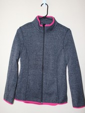 HEAD Women's Size S Athletic Casual Jacket Zip Up Sweater Gray Pink Zippered