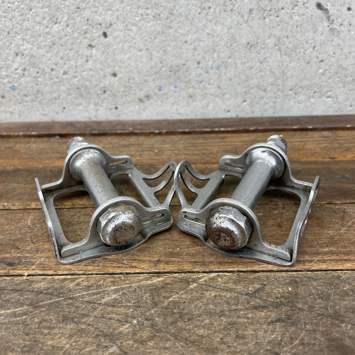 Vintage Berthet Lyotard Pedals Steel Race Eroica Road Bike France