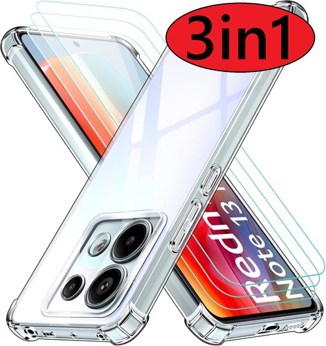 Xiaomi Redmi Note 13 5G 2x Schutzglas 9H Panzerfolie Glas + Handyhülle Case