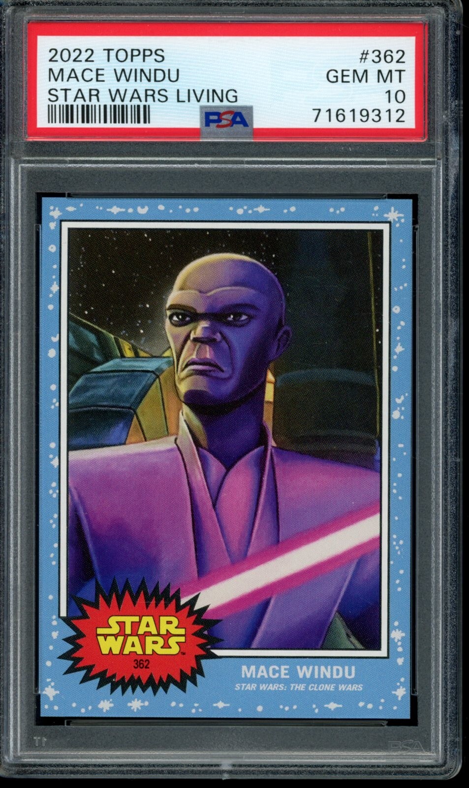 2022 Topps Star Wars Living Set #362 Mace Windu PSA 10 Gem Mint SP Card