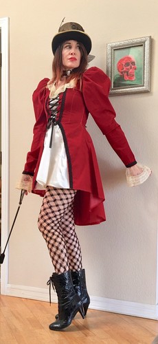 Rubies Victorian Lolita Steampunk Red Velvet Cosplay 3 pc Costume Halloween S - 第 5/12 張圖片