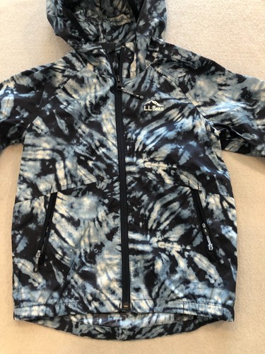 L.L. Bean Jacket Boy's Size Small (4) Zip Up Hooded Nylon Windbreaker Blue - Picture 3 of 5