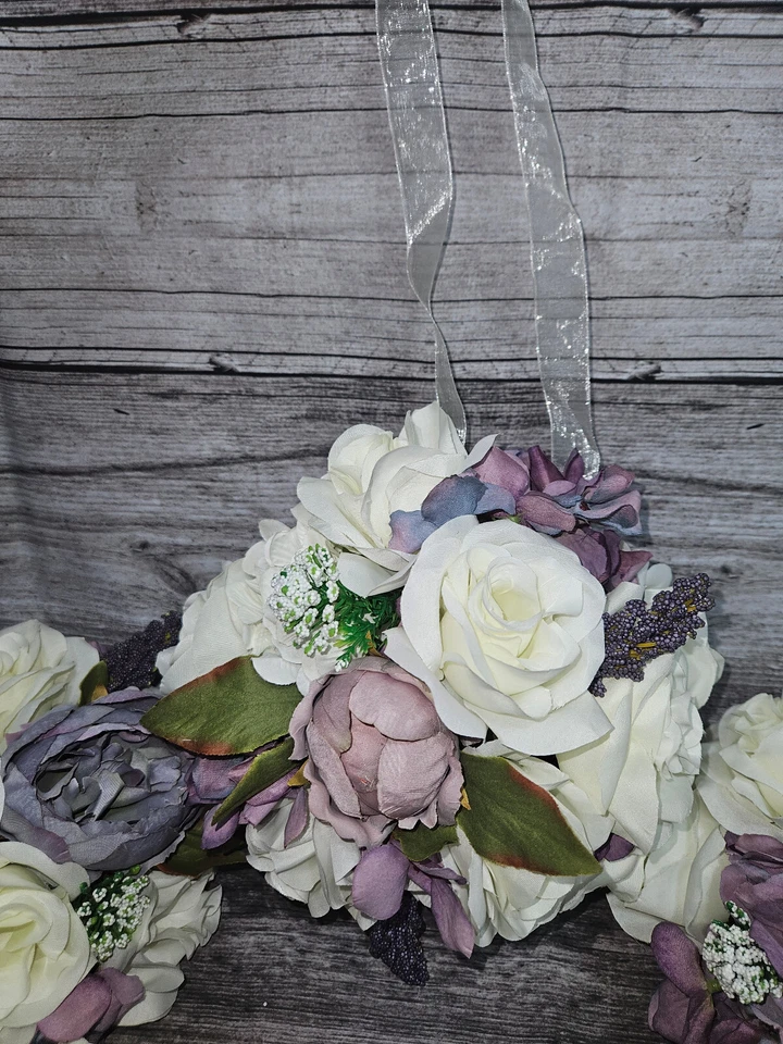 5 Centros de Mesa de Boda, Centro de Recepción Floral, Estilo Vintage, Púrpura Foto 2 de 4
