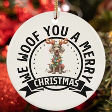 We Woof You A Merry Christmas Weimaraner Dog Lover Ornament Gift Decor Hanging