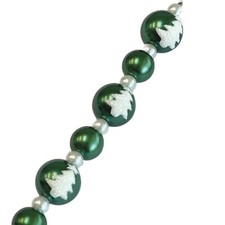 Christmas Tree Glass Beads Festival Tree GREEN Handmade ROUND Beads DIY 18pcs
