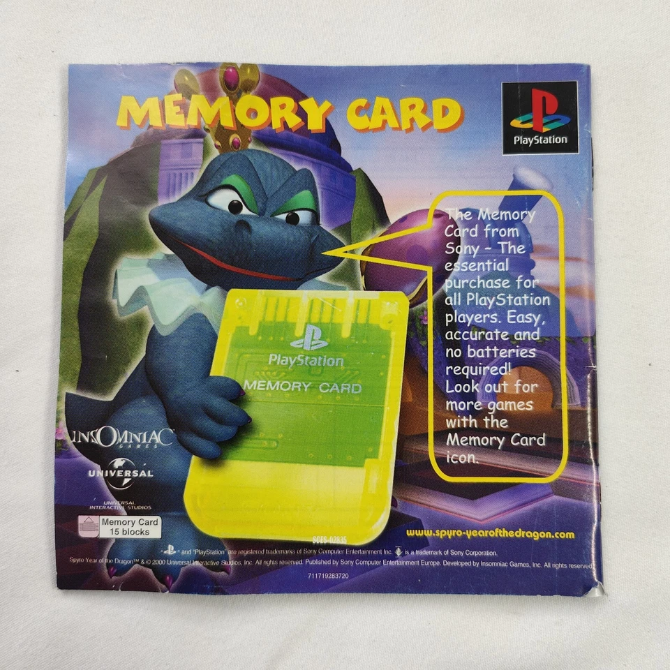 Spyro Year of the Dragon PlayStation 1 Game Manual Only ! PS1 Good Condition - Image 4 of 4