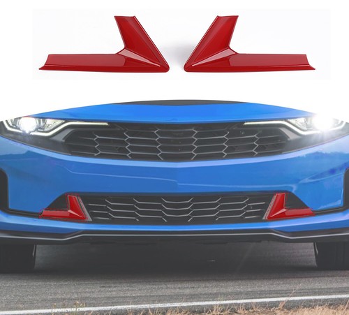 4pcs Red Front Headlight Lamp Trim +Grille Cover Kit For Chevy Camaro 2019+ ABS - Picture 9 of 12