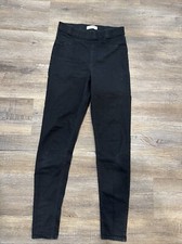 M S Women  s Size 10/30S Super Stretch Mid Rise Black Skinny Jeggings