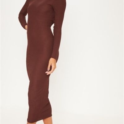 Zara Asymmetrical Neck Ruched Detail Side Long Sleeve MIDI Dress Maroon SZ  S | eBay UK