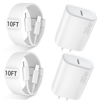 iPhone 15 Pro Max Charger Fast Charging Long USB C Charger Cable 10FT White