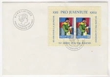 1962 Dec 1st. First Day Cover. 50th Anniversary Pro Juventute, Miniature Sheet.