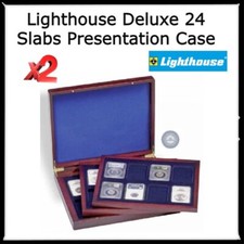 X2 24 Coin Slabs Display Presentation Showcase Box Certified VOLTERRA TRIO Gift