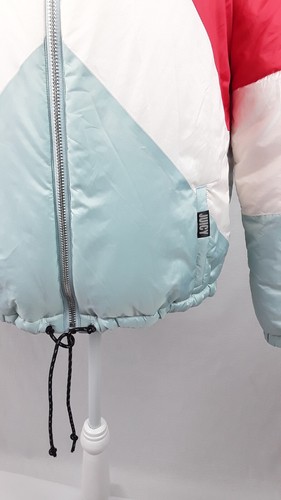Juicy Couture Puffer Quilted Down Winter Jacket Women's Sz-M/ Teal Blue Orange - Picture 3 of 12