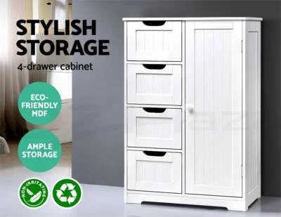 Bathroom Storage Cabinet Laundry Toilet Cupboard Tallboy Shelf