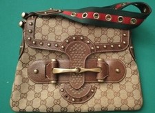 Gucci - Monogram Studded Pelham Runway Flap Borsa a spalla