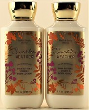 QTY 2 - Bath  Body Works SWEATER WEATHER Body Lotion Moisturizer Cream 8oz