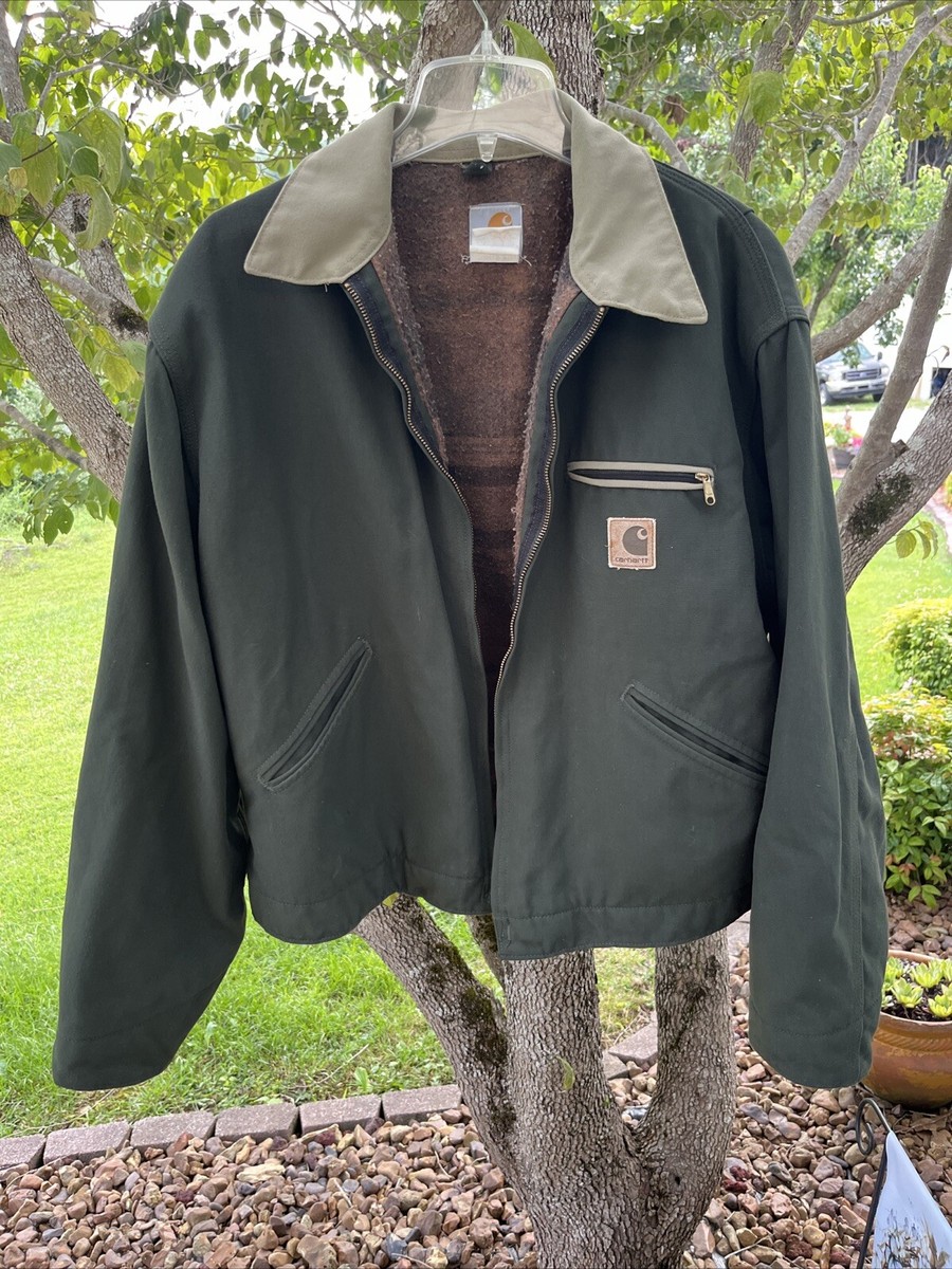 VTG Carhartt Detroit Jacket J129 MOS Moss Green Blanket VTG Carhartt Detroit Jacket J129 MOS Moss Green Blanket