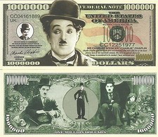 USA 'Charlie Chaplin' 1 Million US Dollar commemorative banknote UNC & CRISP