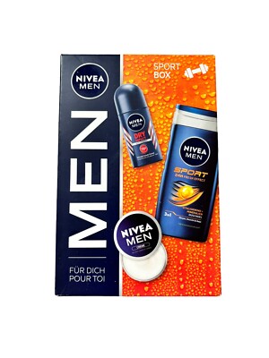 NIVEA MEN Sport Box Geschenkset Dry Impact Deo Sport 24h Duschgel Men Creme