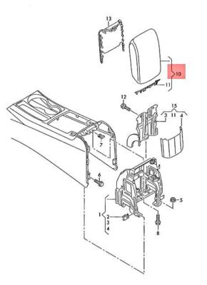 Genuine AUDI Armrest Leatherette Soul Black 8K0864207G38M | eBay 