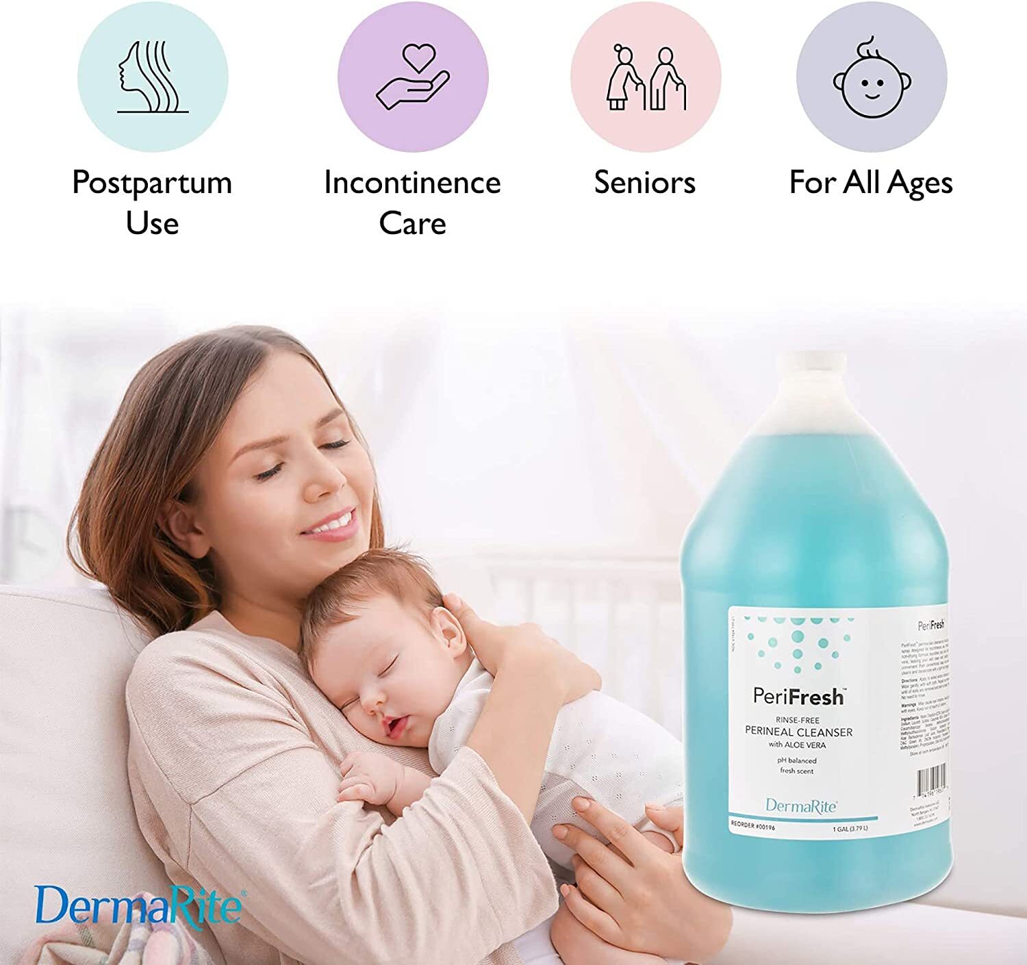 DermaRite 00196 PeriFresh RinseFree Perineal Cleanser Gallon (Each) eBay