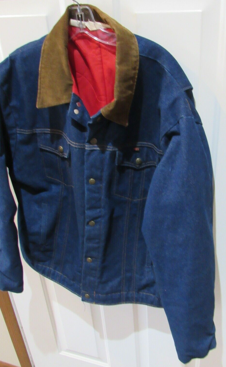 Vintage Key Imperial Blanket Lined Blue Denim Chore Jacket Coat