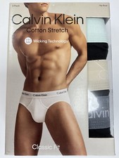 Calvin Klein Cotton Stretch Hip Brief Underwear Classic Fit 3 Pack Mens 2XL
