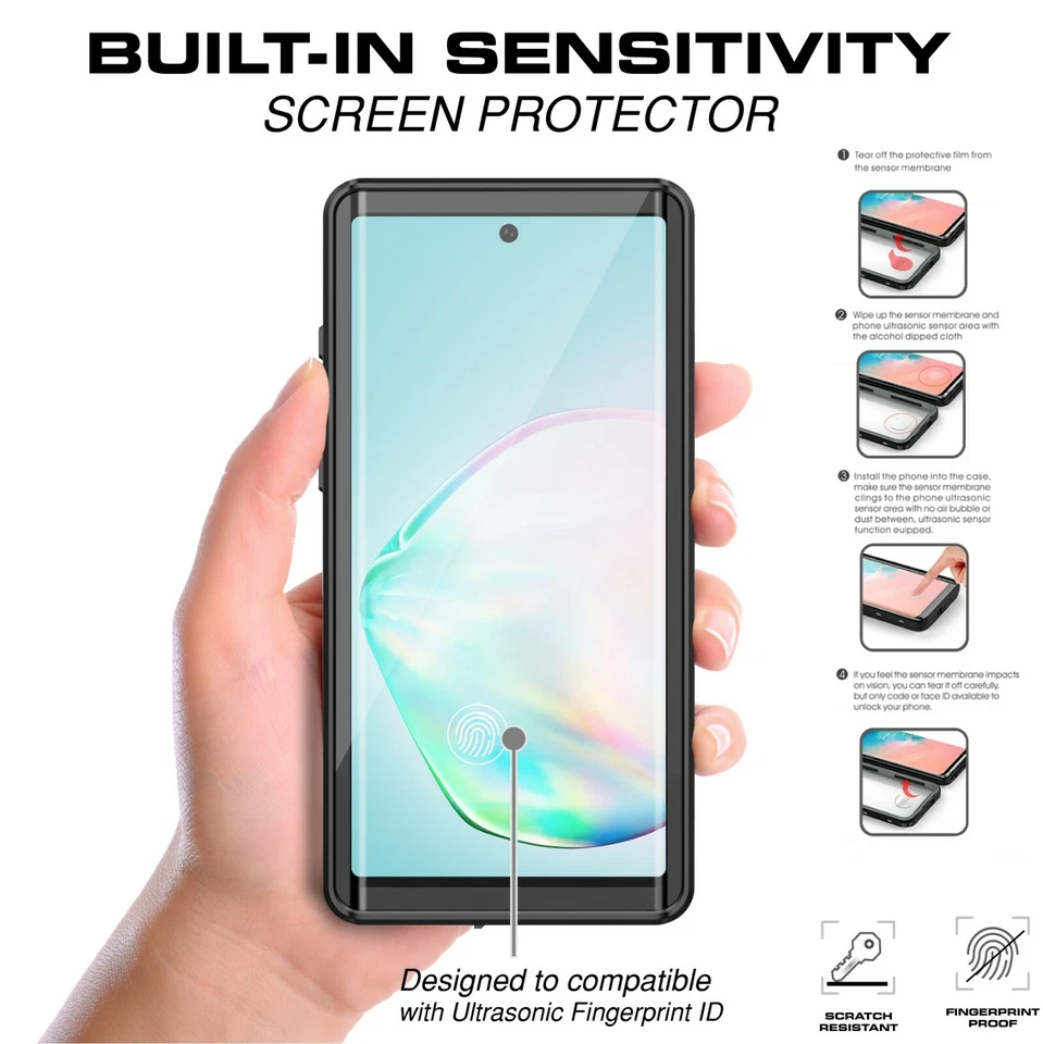 Capa impermeável Samsung Galaxy Note 10/10+ Plus com protetor de tela - Imagem 4 de 4