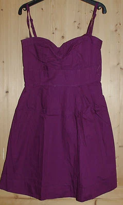 ROBE ÉTÉ À BRETELLES COTON BERSHKA PRUNE  T S NEUVE - Photo 1/4