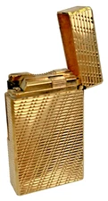 St. DuPont Vintage Lighter # Q5FT31 Made in France Gold Tone Vintage Art Deco