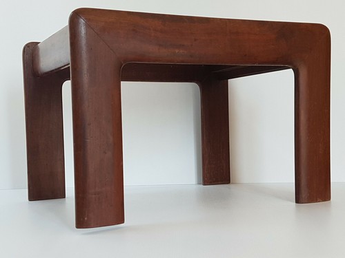 Tavolino Di Canapè Scandinavi 1960 IN Teak Massiccio & Formica Nero Vintage - Foto 6 di 7