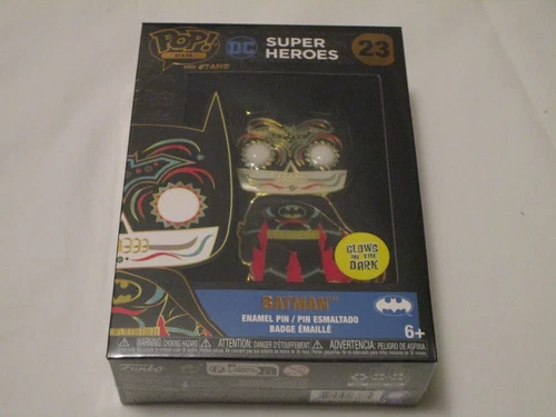 Funko Pop Pin DC Super Heroes 23 Batman Day of the Dead Glows in the Dark Damage