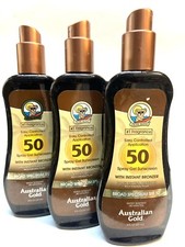 3 australian gold spf 50 instant bronzer spray gel 8oz ea new/old stock 2020