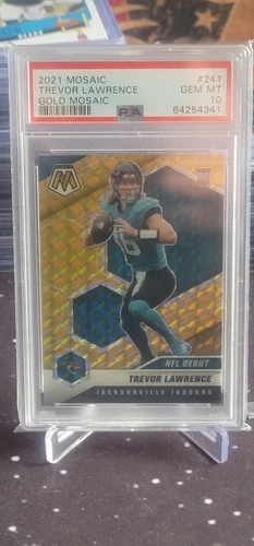 2021 Trevor Lawrence Panini Mosaic Gold Rookie Debut PSA 10 Jaguars SSP Pop 2