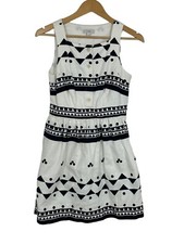 J. Crew Roller Girl Sheath Dress Sleeveless Geometric Print Blue Ivory Size 4