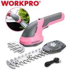 WORKPRO Cordless Grass Shear Shrubbery Trimmer 2 in 1 Handheld Hedge Trimmer NEW